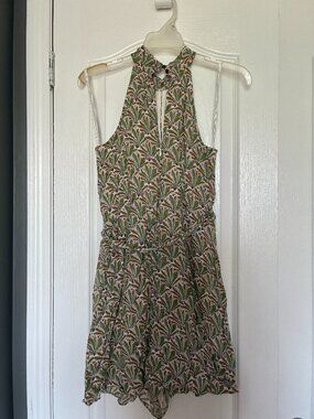 Anthropologie Allover Print Halter Romper XS